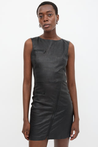 Drome Leather Zip Sheath Dress