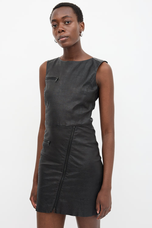 Drome Leather Zip Sheath Dress