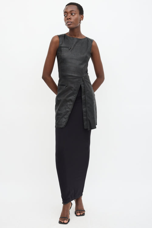 Drome Leather Zip Sheath Dress