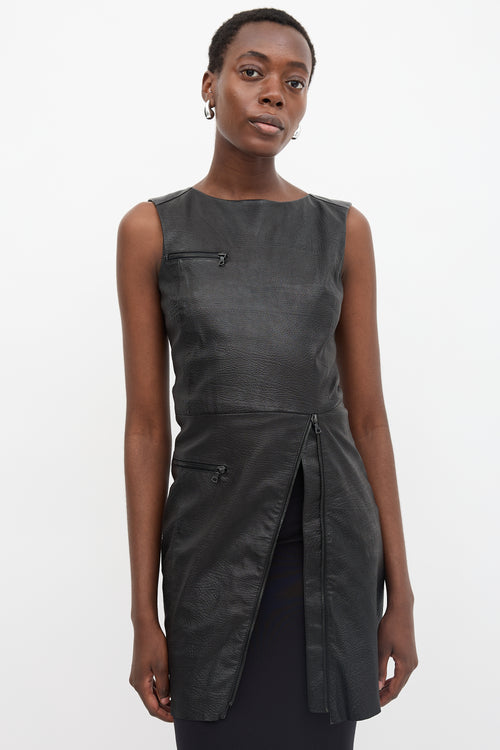 Drome Leather Zip Sheath Dress