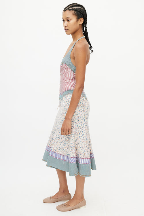 DSquared2 Multicolour Print Halter Dress