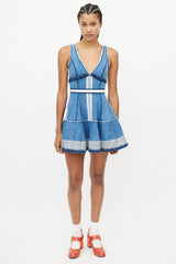 DSquared2 Blue Denim Panelled Distressed Dress