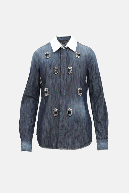 DSquared2 Chambray Embellished Shirt