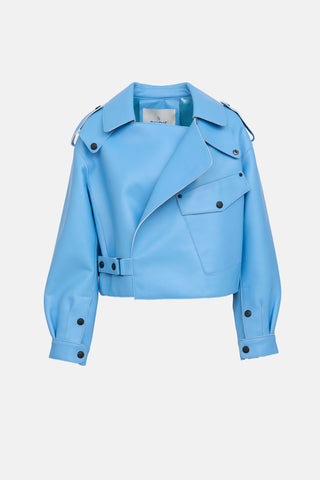 Ducie Leather Cropped Moto Jacket