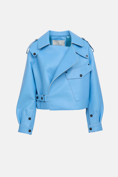 Ducie Leather Cropped Moto Jacket