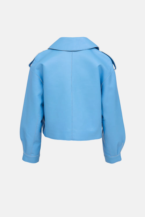 Ducie Leather Cropped Moto Jacket