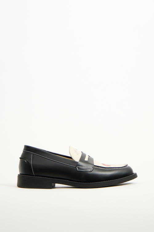 Duke + Dexter Black & White Leather Wilde Kiss Loafer