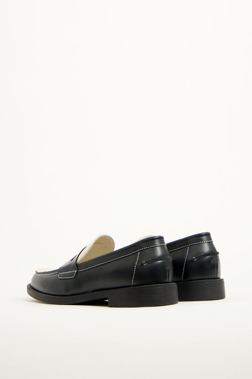 Duke + Dexter Black & White Leather Wilde Kiss Loafer