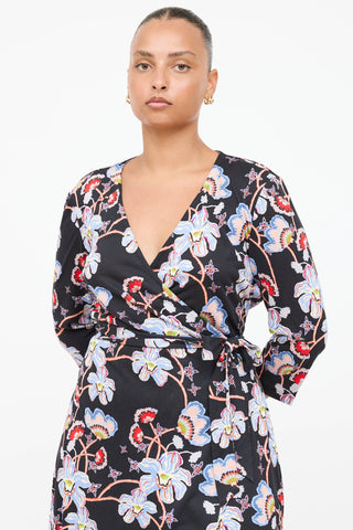 Diane von Furstenberg Silk Julian Floral Wrap Dress