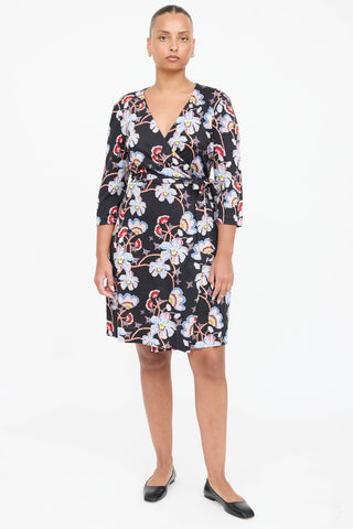 Diane von Furstenberg Silk Julian Floral Wrap Dress