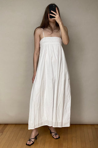 White Cotton Marieka Midi Dress