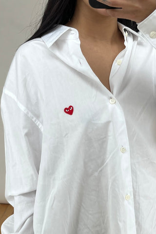 PLAY White Button Up Logo Shirt