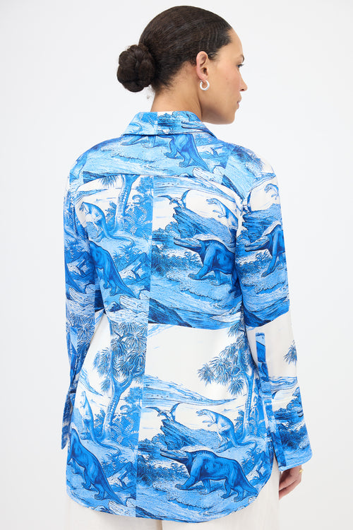 Ellery Silk Dinosaur Shirt