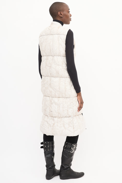 Enfin Levé White & Brown Textured Open Vest