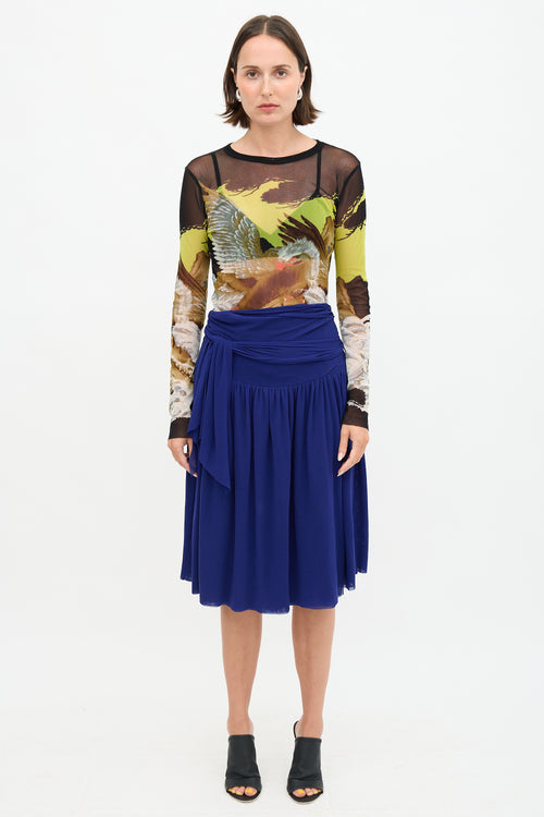 Jean Paul Gaultier Mesh Gathered Wrap Skirt