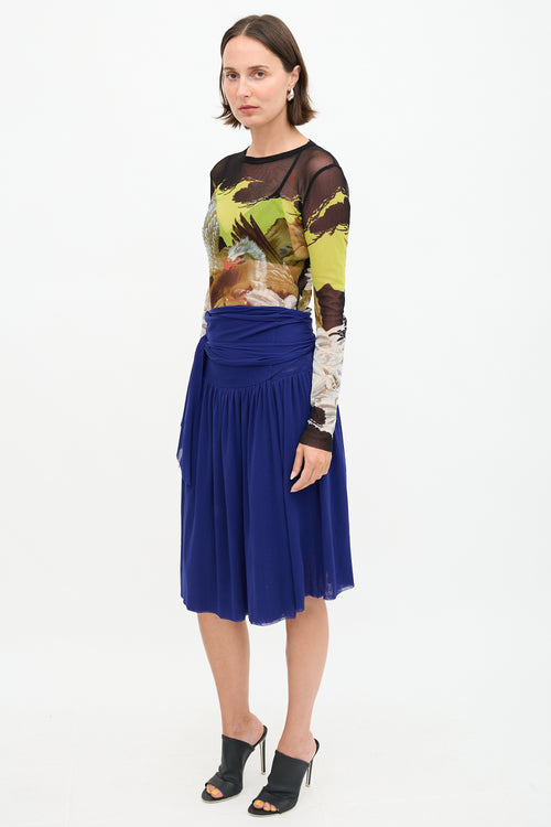 Jean Paul Gaultier Mesh Gathered Wrap Skirt