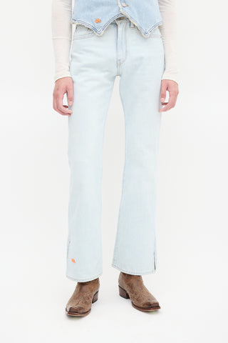 ERL X Levi's Light Wash Split Flare Leg Jeans