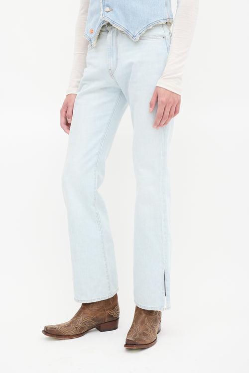 ERL X Levi's Light Wash Split Flare Leg Jeans