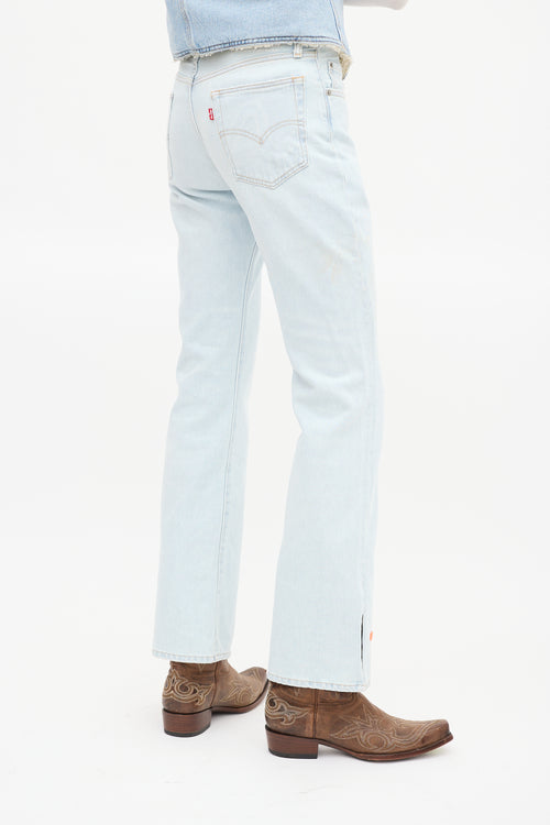 ERL X Levi's Light Wash Split Flare Leg Jeans