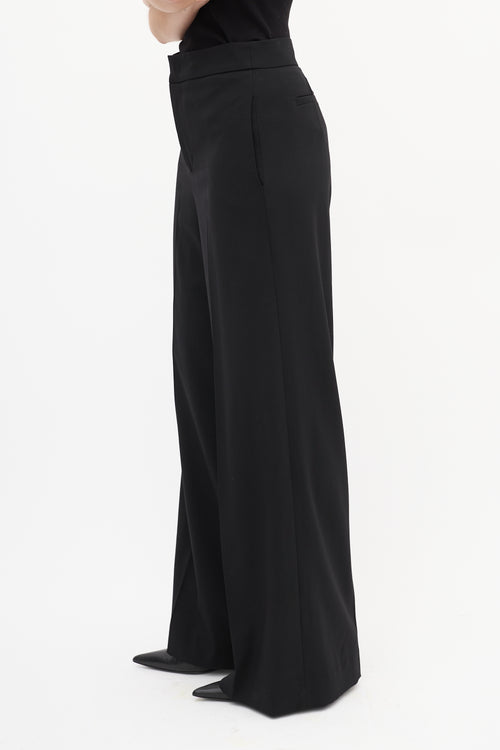 Etro Black Wool Wide Leg Trouser