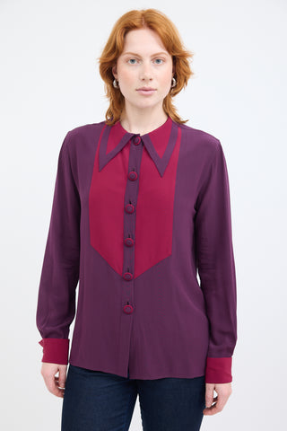 Etro Pink & Purple Colourblock Shirt