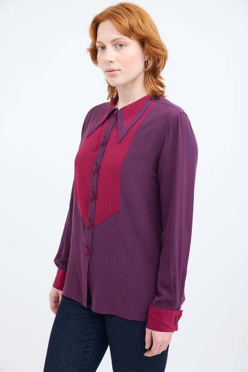 Etro Pink & Purple Colourblock Shirt