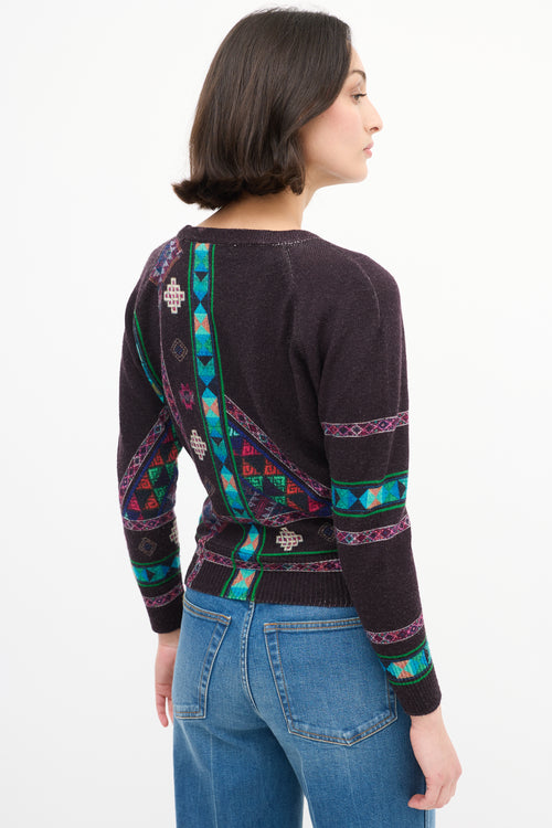 Etro Purple & Multi Knit Geometric Sweater