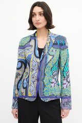 Etro Purple & Multi Linen Paisley Blazer