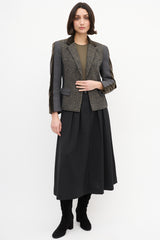 Etro Grey & Multi Tweed Panelled Blazer