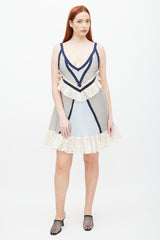 Eckhaus Latta Cream & Blue Lace Dolly Ruffled Dress
