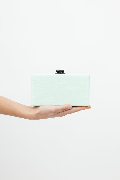 Edie Parker Green & Multicolour Lucite Glitter Clutch