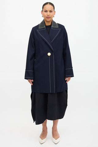 Edun Wool Contrast Stitch Coat