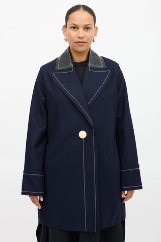 Edun Wool Contrast Stitch Coat