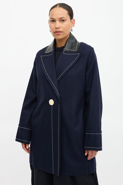 Edun Wool Contrast Stitch Coat