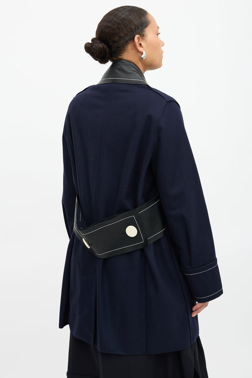 Edun Wool Contrast Stitch Coat