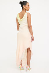 Edward Achour Silk Gradient Ruffled Dress