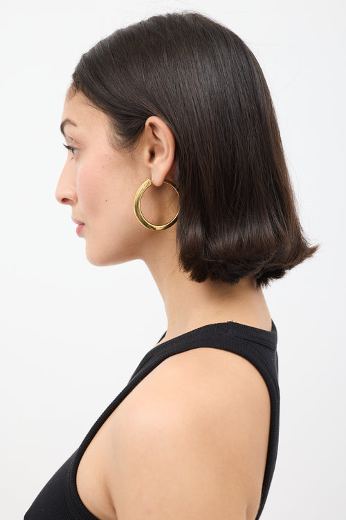 Effedue Gold Circle Hoop Earrings