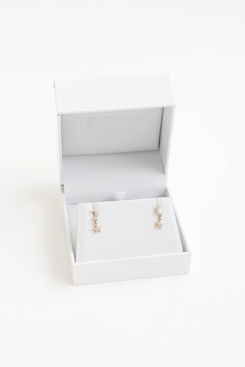 Effy 14K Yellow Gold Diamond Moon & Star Earrings
