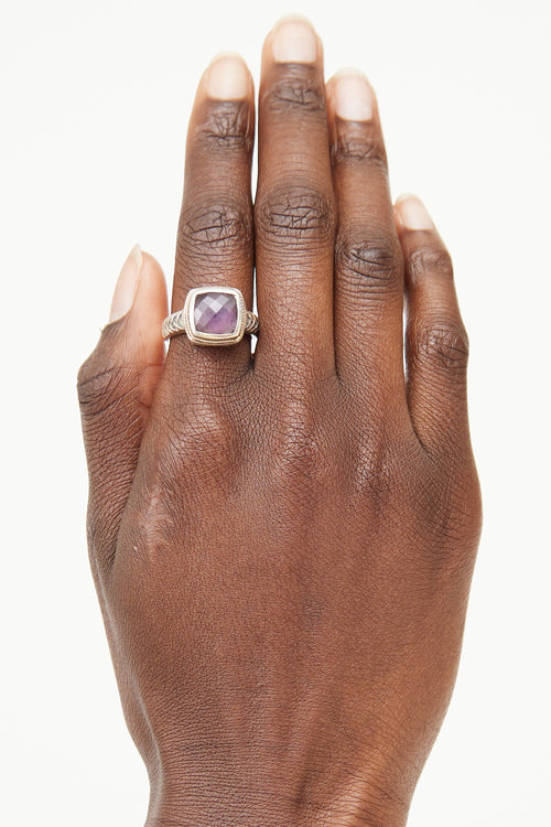 18K & Sterling Silver Amethyst Ring