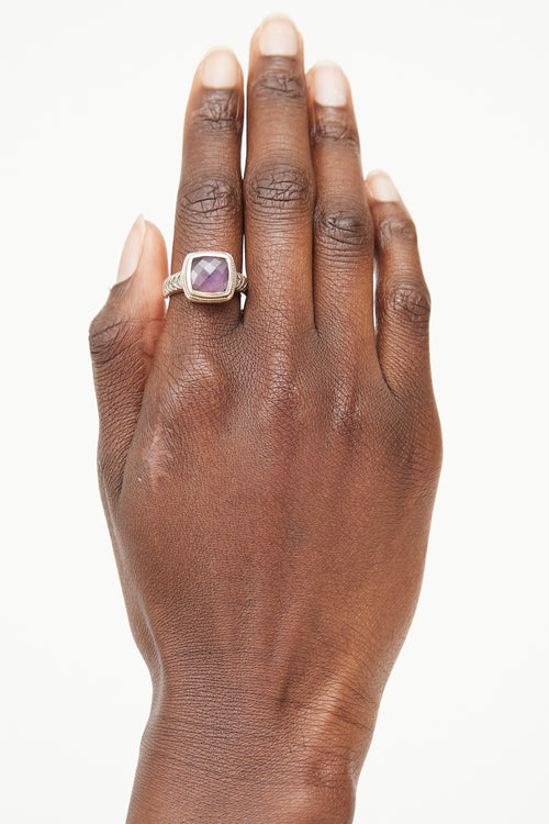 18K & Sterling Silver Amethyst Ring