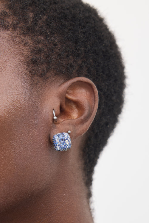 Effy Sterling Silver & Blue Sapphire Earring