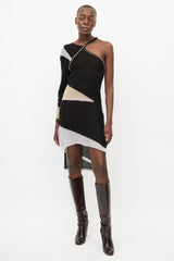 Eckhaus Latta Black & Multicolour Mohair One Shoulder Dress