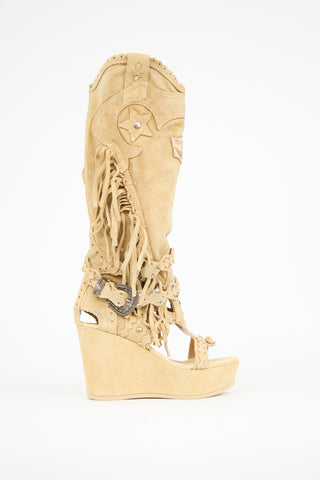 El Vaquero Suede Alexa Fringe Boot