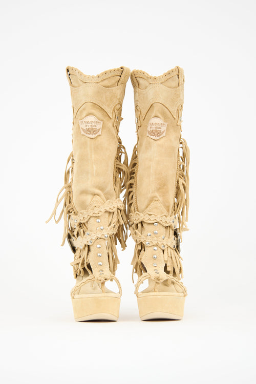 El Vaquero Suede Alexa Fringe Boot