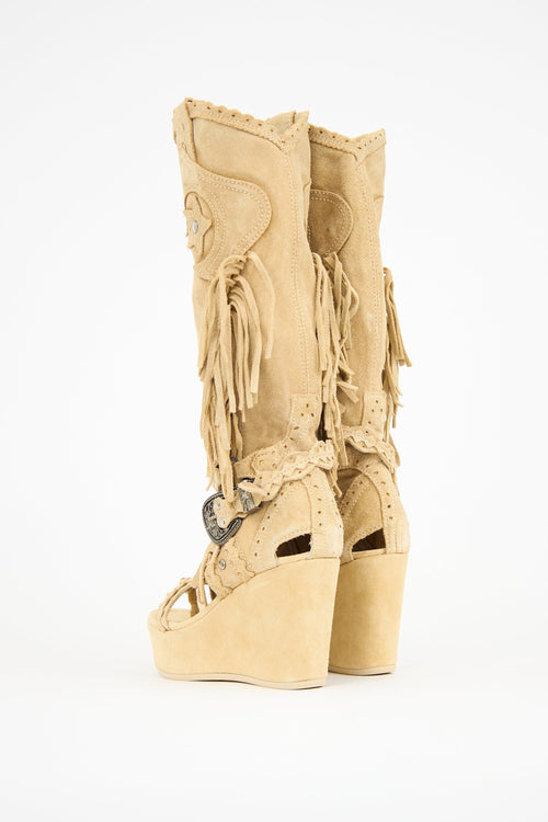 El Vaquero Suede Alexa Fringe Boot