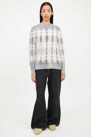 The Elder Statesman Grey Tie Dye Long Sleeve Sweater