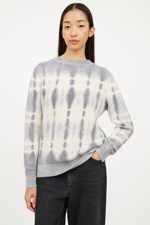 The Elder Statesman Grey Tie Dye Long Sleeve Sweater