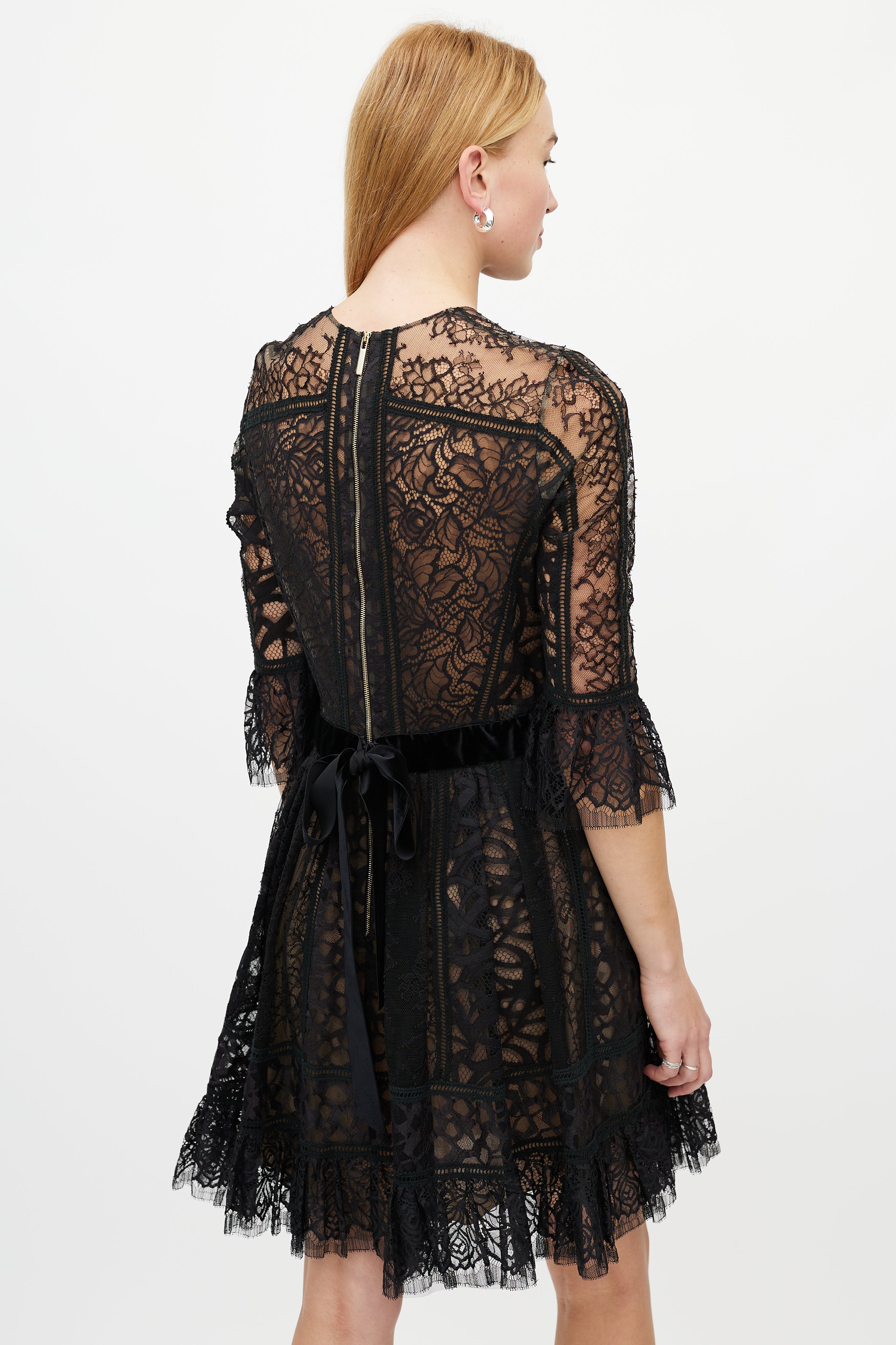Elie Saab // Black Floral Lace Dress VSP Consignment Elie Saab // Black Floral Lace Dress VSP Consignment
