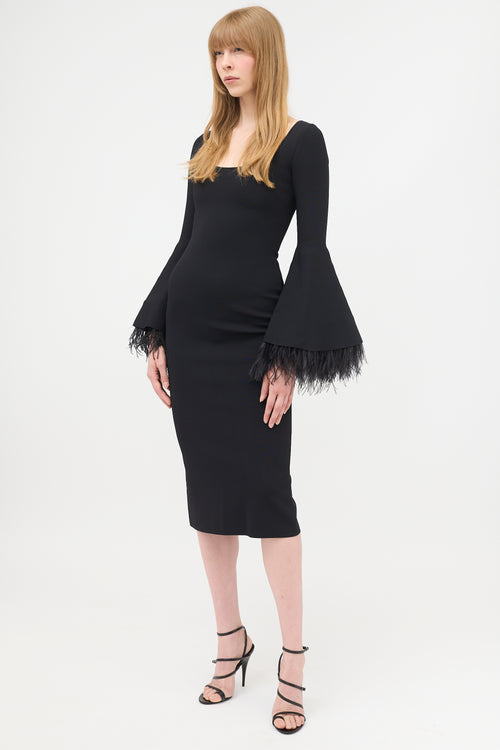 Elie Saab FW 2022 Flounce Sleeve Bodycon Dress