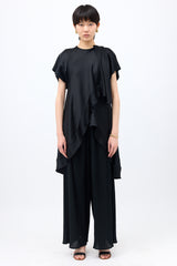 Ellery Crepe Satin Ruffled Top